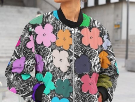 Fake Flower Female Bomber Jacket Cheap