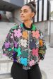 Fake Flower Female Bomber Jacket Cheap