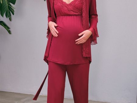 Shopymommy 5648 Flywheel Arm Lace Double Breasted Maternity & Nursing on Sale