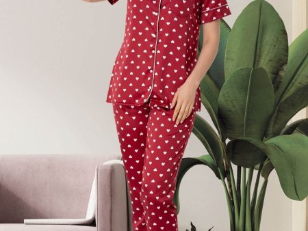 Shopymommy 5476 Heart Satin Maternity & Nursing Pajamas Supply