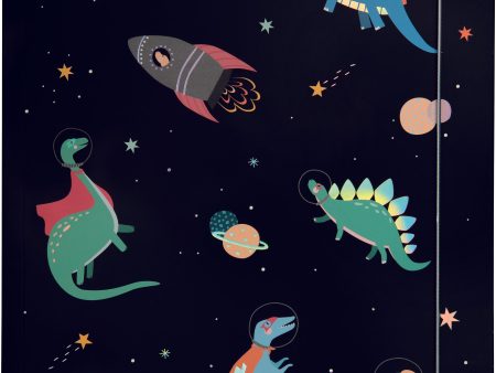 Kulmakuminauhakansio A3 Space Dino kuminauhalla Sale