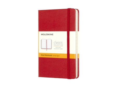 Moleskine Pocket Ruled Hardcover Notebook Scarlet Red Hot on Sale