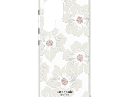 Kate Spade New York Defensive Hardshell Case for Samsung Galaxy S22 Ultra Hollyhock Floral Clear Sale